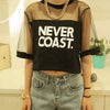 Crop Top O-Neck Short Sleeve Tops Tees Transparent