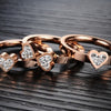 3in1 Heart Rings For Women Surgical Steel Nickle